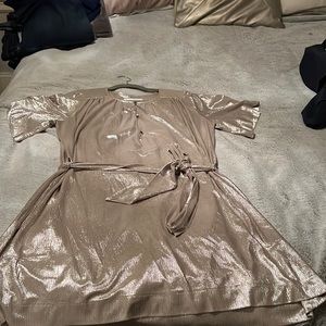 SABINA MUSAYEV   Silver mini dress or tunic size large